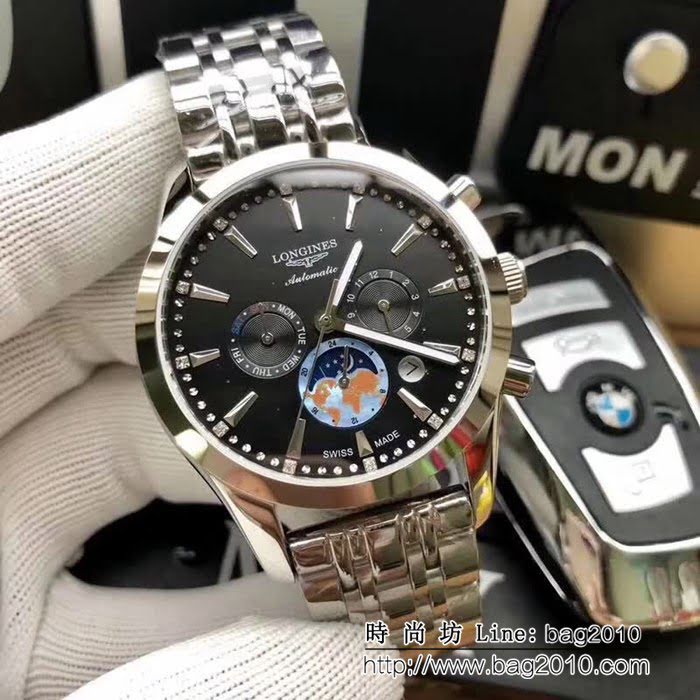 LONGINES浪琴 獨家品質 六針商務款 男士腕表 WSS0199